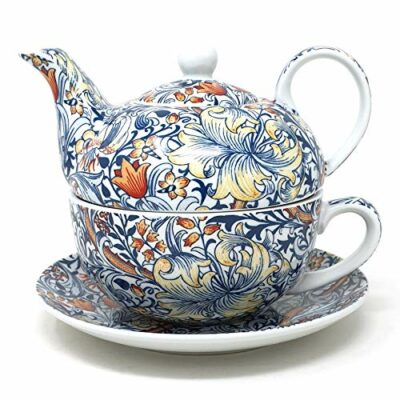 Lesser & Pavey Tea for One Set, William Morris Golden Lily, Fine China, 16x16x13cm, LP93532